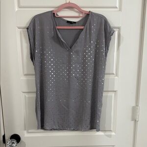 Papermoon Gray Cap Sleeve Embellished Blouse